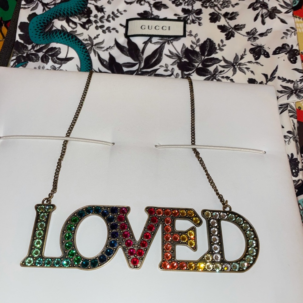 Authentic Gucci Rainbow LOVED Necklace